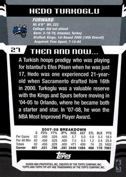 2008-09 Topps Tipoff #27 Hedo Turkoglu Back