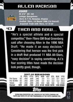 2008-09 Topps Tipoff #43 Allen Iverson Back