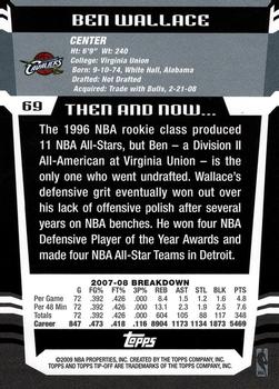 2008-09 Topps Tipoff #69 Ben Wallace Back