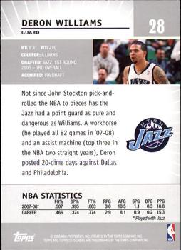 2008-09 Topps Co-Signers #28 Deron Williams Back