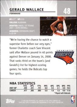 2008-09 Topps Co-Signers #48 Gerald Wallace Back
