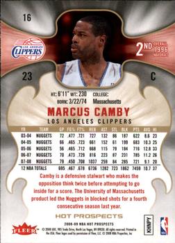 2008-09 Fleer Hot Prospects #16 Marcus Camby Back