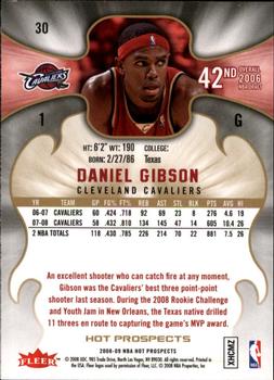 2008-09 Fleer Hot Prospects #30 Daniel Gibson Back