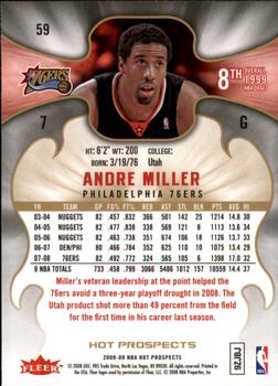 2008-09 Fleer Hot Prospects #59 Andre Miller Back