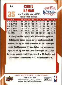 2008-09 Upper Deck MVP #64 Chris Kaman Back