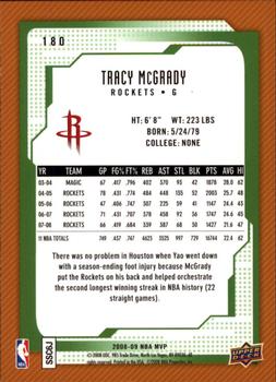 2008-09 Upper Deck MVP #180 Tracy McGrady Back