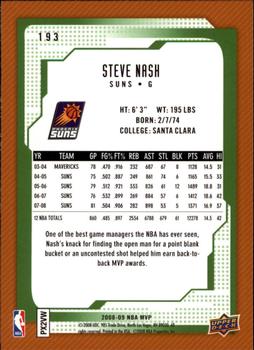2008-09 Upper Deck MVP #193 Steve Nash Back