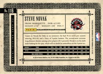 2013-14 Panini Gold Standard #116 Steve Novak Back