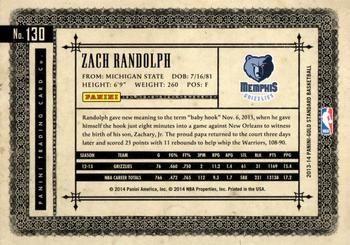 2013-14 Panini Gold Standard #130 Zach Randolph Back