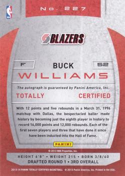 2013-14 Panini Totally Certified - Totally Silver Signatures #227 Buck Williams Back