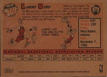 2008-09 Topps - 1958-59 Variations #172 Larry Bird Back