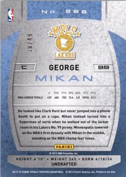 2013-14 Panini Totally Certified - Blue #266 George Mikan Back