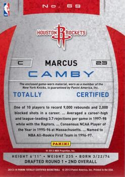 2013-14 Panini Totally Certified - Materials #69 Marcus Camby Back