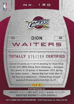 2013-14 Panini Totally Certified - Materials Red #150 Dion Waiters Back