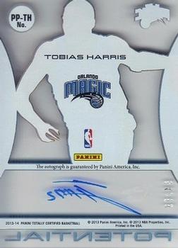 2013-14 Panini Totally Certified - Present Potential Autographs #PP-TH Tobias Harris Back