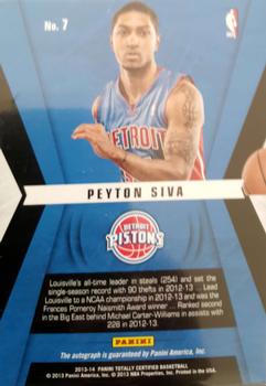 2013-14 Panini Totally Certified - Rookie Roll Call Autographs #7 Peyton Siva Back