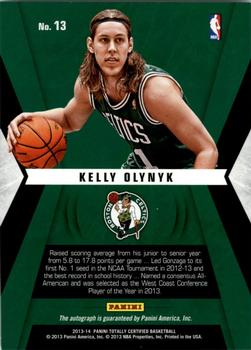 2013-14 Panini Totally Certified - Rookie Roll Call Autographs #13 Kelly Olynyk Back