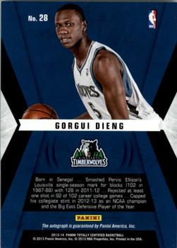 2013-14 Panini Totally Certified - Rookie Roll Call Autographs #28 Gorgui Dieng Back
