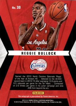 2013-14 Panini Totally Certified - Rookie Roll Call Autographs #30 Reggie Bullock Back