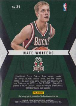 2013-14 Panini Totally Certified - Rookie Roll Call Autographs #31 Nate Wolters Back