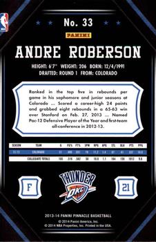 2013-14 Pinnacle #33 Andre Roberson Back