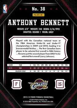 2013-14 Pinnacle #38 Anthony Bennett Back