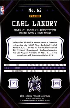2013-14 Pinnacle #65 Carl Landry Back