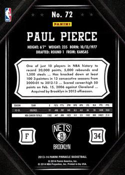 2013-14 Pinnacle #72 Paul Pierce Back