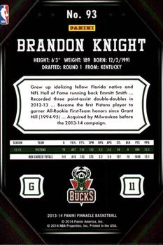 2013-14 Pinnacle #93 Brandon Knight Back