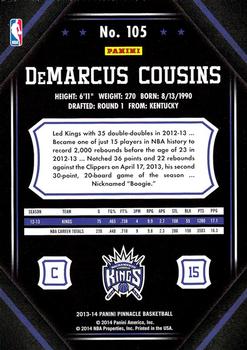 2013-14 Pinnacle #105 DeMarcus Cousins Back
