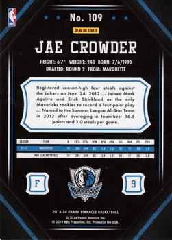 2013-14 Pinnacle #109 Jae Crowder Back