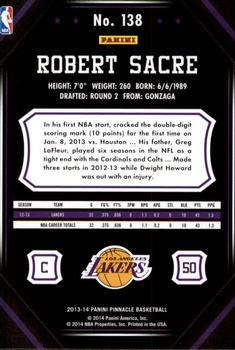2013-14 Pinnacle #138 Robert Sacre Back