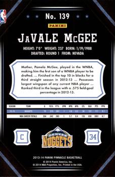 2013-14 Pinnacle #139 JaVale McGee Back