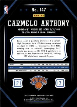2013-14 Pinnacle #147 Carmelo Anthony Back