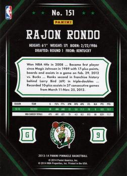 2013-14 Pinnacle #151 Rajon Rondo Back