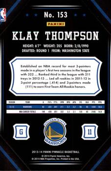 2013-14 Pinnacle #153 Klay Thompson Back