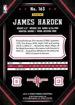 2013-14 Pinnacle #163 James Harden Back