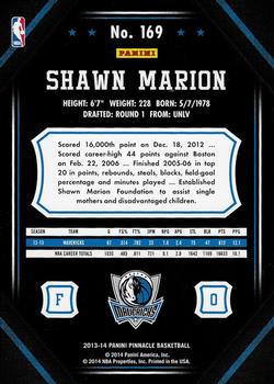 2013-14 Pinnacle #169 Shawn Marion Back