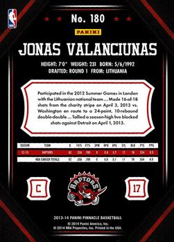 2013-14 Pinnacle #180 Jonas Valanciunas Back