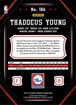 2013-14 Pinnacle #186 Thaddeus Young Back