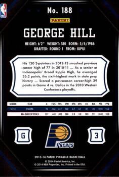 2013-14 Pinnacle #188 George Hill Back