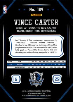 2013-14 Pinnacle #189 Vince Carter Back