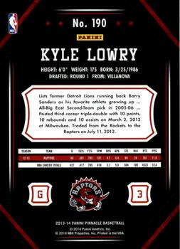 2013-14 Pinnacle #190 Kyle Lowry Back