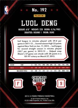 2013-14 Pinnacle #192 Luol Deng Back