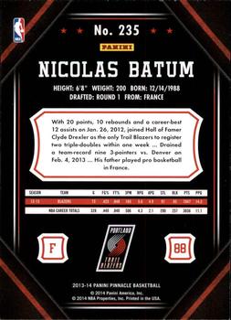 2013-14 Pinnacle #235 Nicolas Batum Back