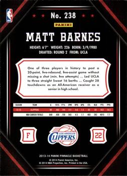 2013-14 Pinnacle #238 Matt Barnes Back