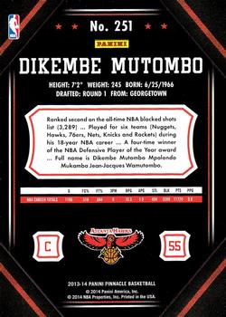 2013-14 Pinnacle #251 Dikembe Mutombo Back