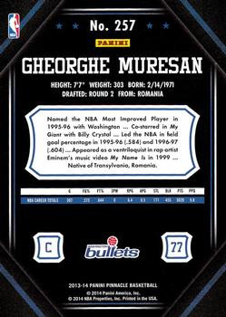 2013-14 Pinnacle #257 Gheorghe Muresan Back