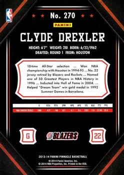 2013-14 Pinnacle #270 Clyde Drexler Back