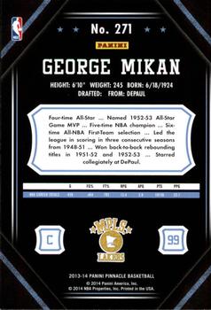 2013-14 Pinnacle #271 George Mikan Back